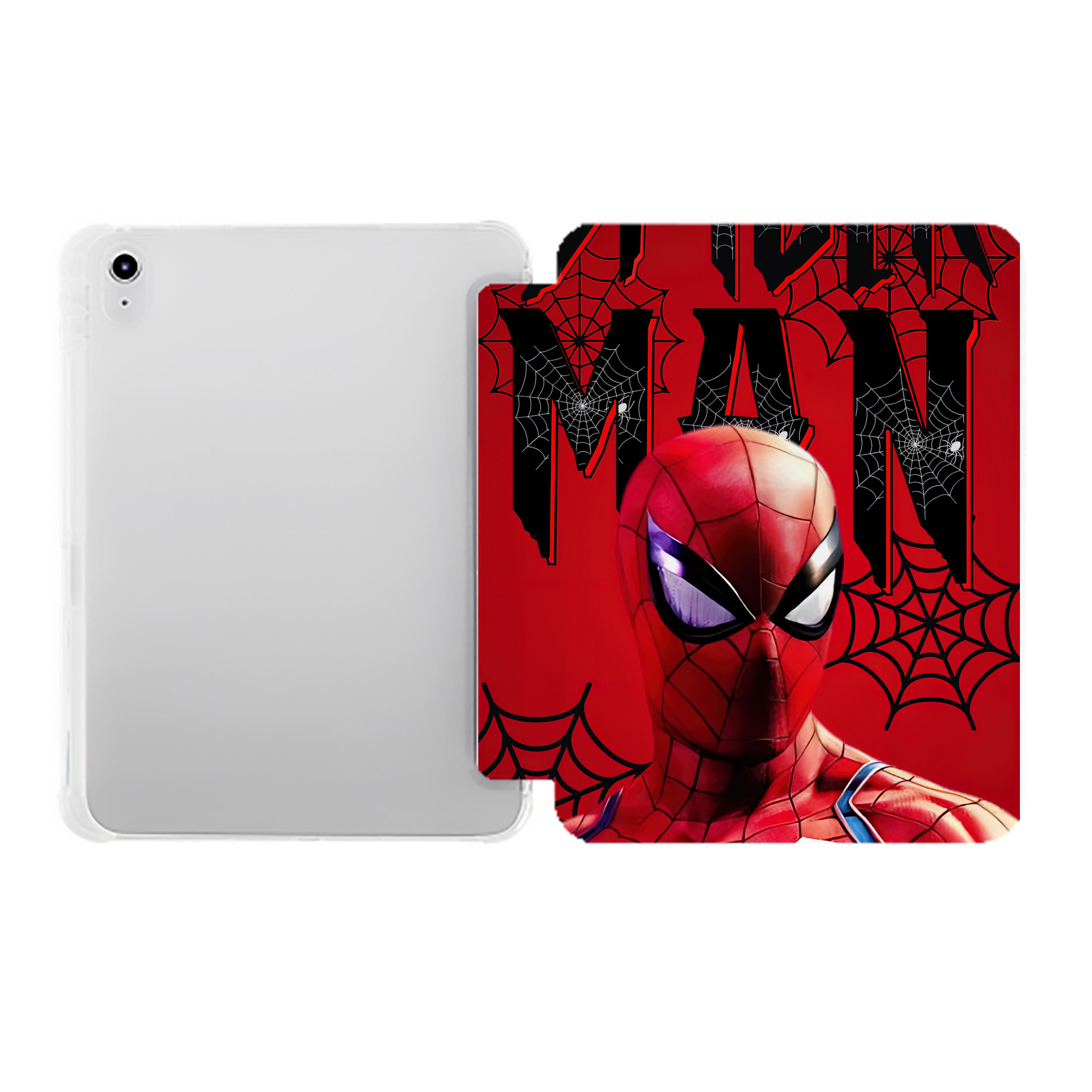 （画像用） Spider Man スパイダーマン IPad ケース ペン収納付き 三つ折りスタンド PUレザー×シリコン 対応機種9.5/10.5/10.9インチ